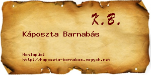 Káposzta Barnabás névjegykártya