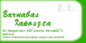 barnabas kaposzta business card